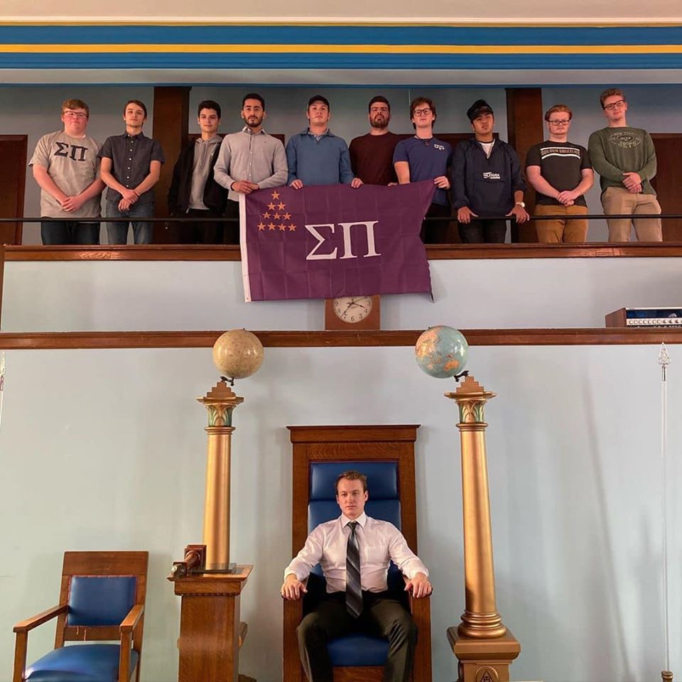 Beta Tau pledge class (above) and Brother Frankie Valenti (below)